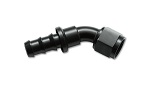 -12 45º Push-On Hose End - Aluminum - Black