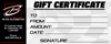 $100 GIFT CERTIFICATE