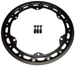 15^ Billet Bolt-On Ring with 6 Tabs - Black Anodize