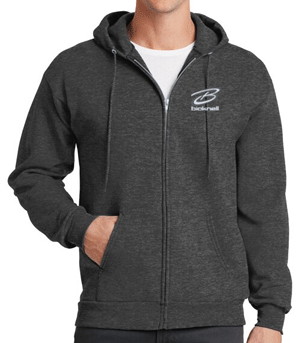 600 - GREY FULL ZIP HOODIE