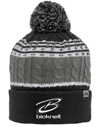 BLACK/GREY/WHITE POM BEANIE