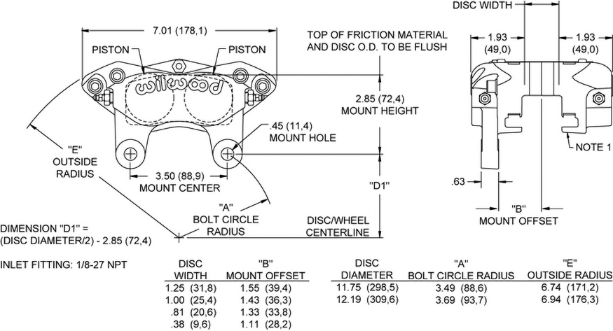 FORGED NARROW DYNALITE CALIPER