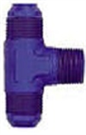 Tee, Flare -6 x 1/4 NPT on Branch - Aluminum - BLUE