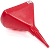 Funnel, 14 in D-Shape, Plastic, Red, Each