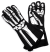 BLACK/WHITE SKELETON GLOVES - XL