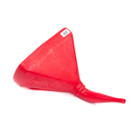 Funnel, 14 in D-Shape, 45 Degree, Plastic, Red, Each