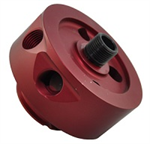 CHEV OIL FILTER ADAPTER WITH COOLER (RED)