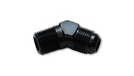 FITTING -12 AN x 1/2 NPT 45 DEGREE - BLACK