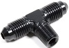 Tee, Flare -6 x 1/4 NPT on Branch - Aluminum - Bla