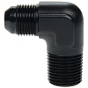 Adapter, -6 Flare to 3/8^ NPT - 90 % Aluminum - Black